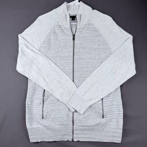Banana Republic Gray Knit Full-Zip Sweater Mock Neck Men's Size M
